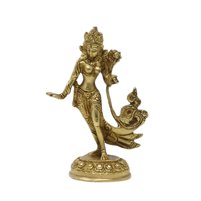 TARA DEVI IDOL IN BRASS - SMALL