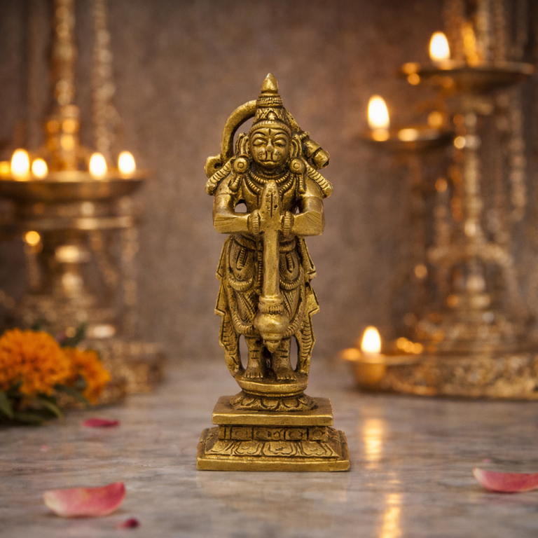 HANUMAN IDOL SMALL IN BRASS - 4 INCH